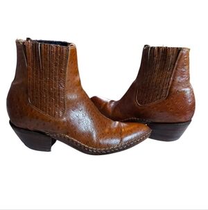 Denver Western Cowboy Boots Ankle size 7.5 Leather Pull-On